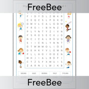 PlanBee FREE Olympic Sports Word Search by PlanBee