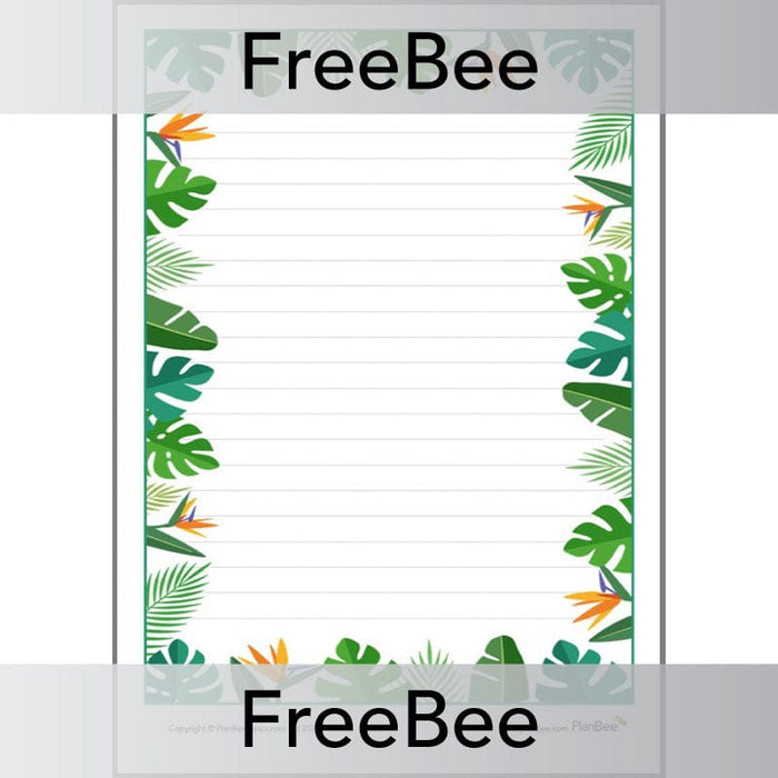 PlanBee Rainforest Writing Frame | PlanBee FreeBees