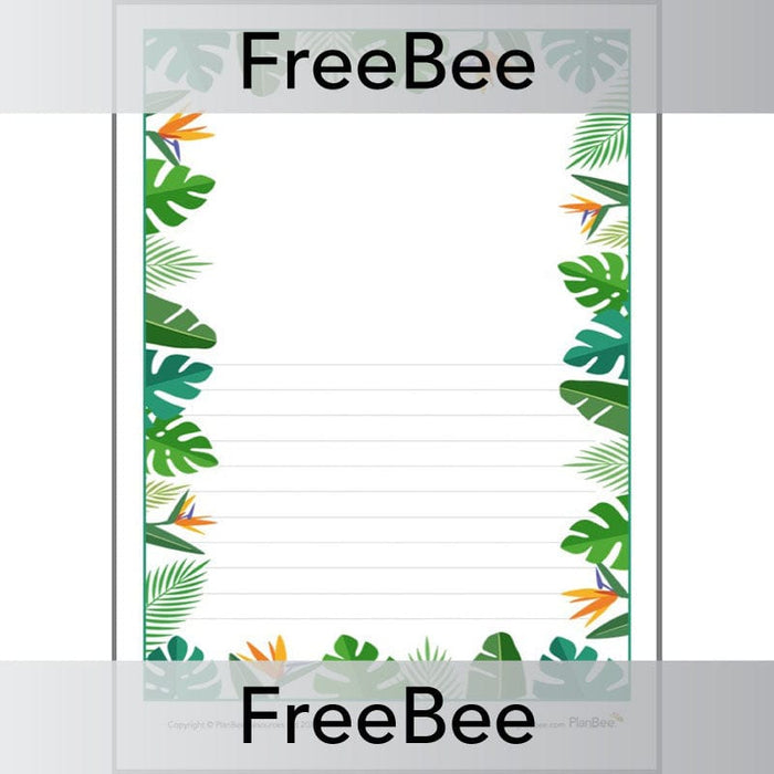 PlanBee Rainforest Writing Frame | PlanBee FreeBees