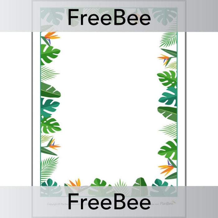 PlanBee Rainforest Writing Frame | PlanBee FreeBees