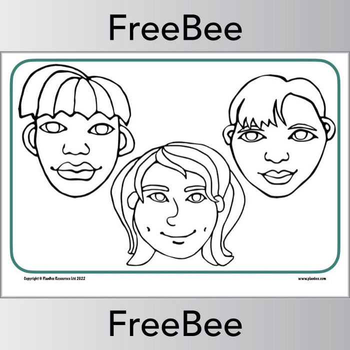Print out the skin tone that you require. This resource has three