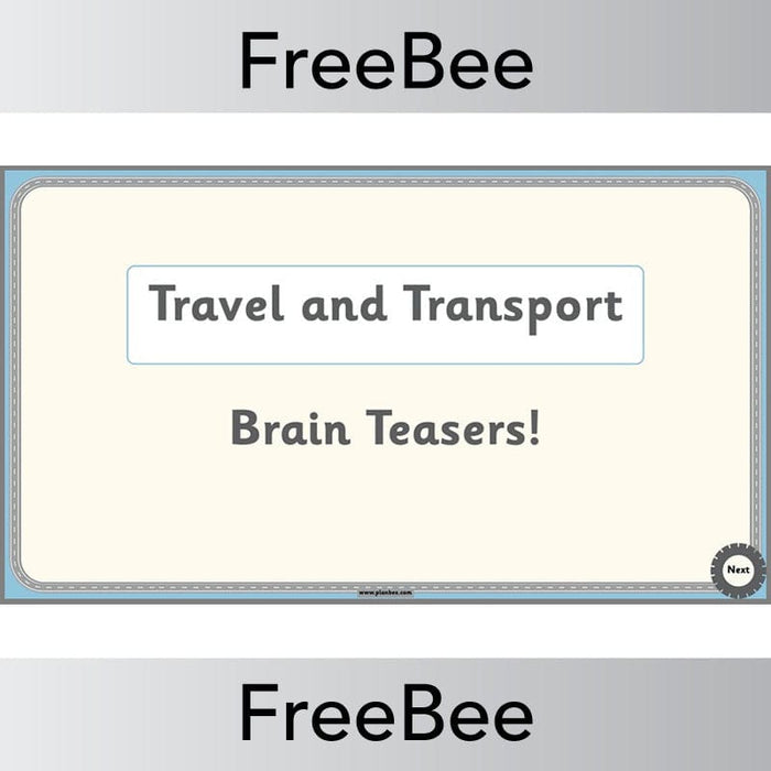 PlanBee Travel and Transport Brain Teasers Free PDF by PlanBee