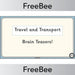 PlanBee Travel and Transport Brain Teasers Free PDF by PlanBee