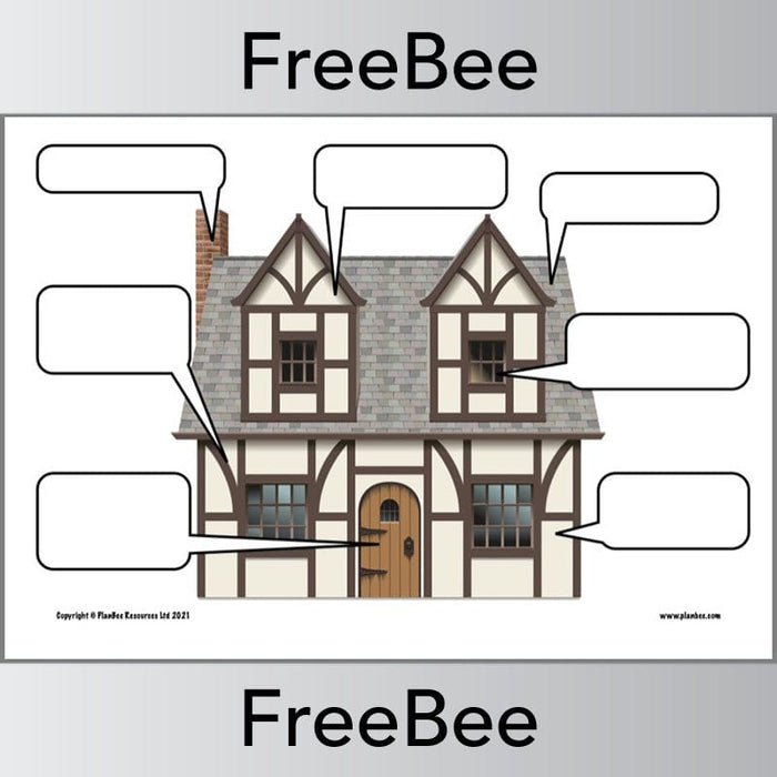FREE Tudor House Outline by PlanBee - Main Image