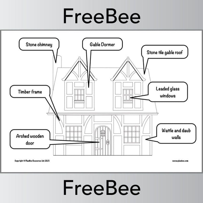 PlanBee FREE Tudor House Outline by PlanBee