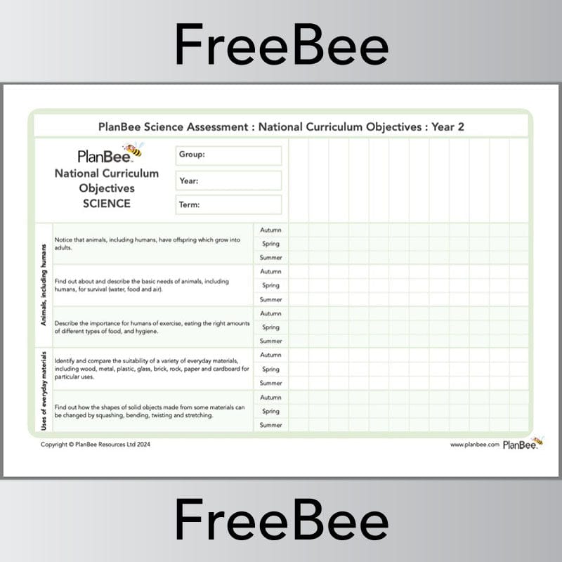 PlanBee Science Assesment Grid | PlanBee FreeBees