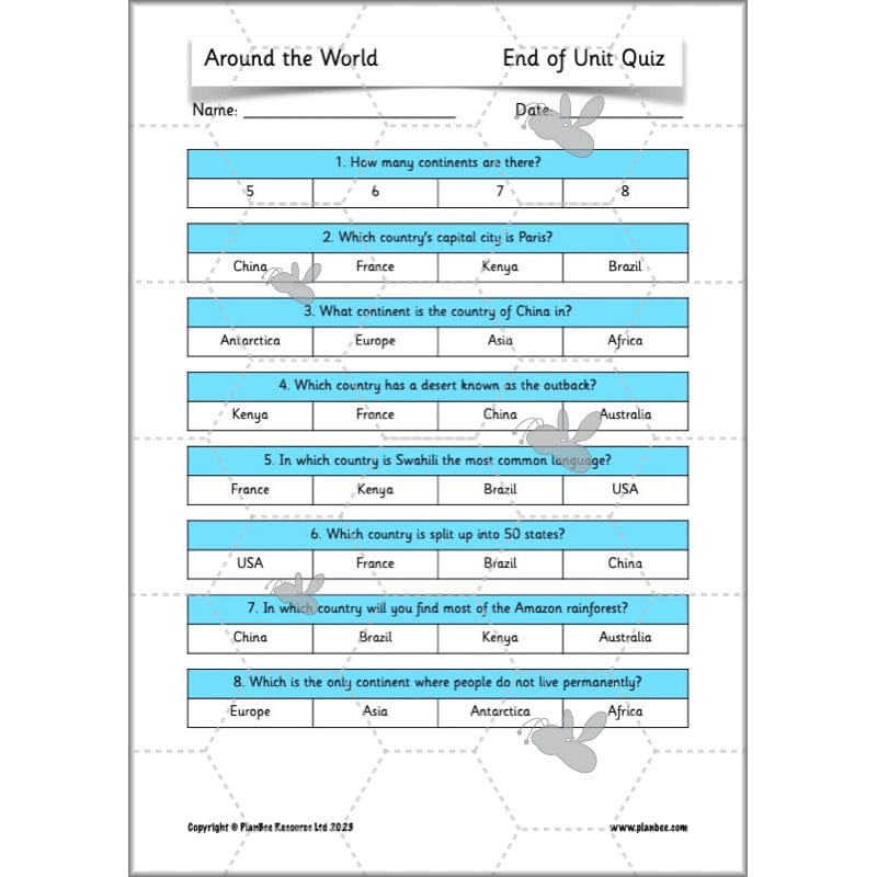 PlanBee Continents of the World KS1 | Around the World PlanBee