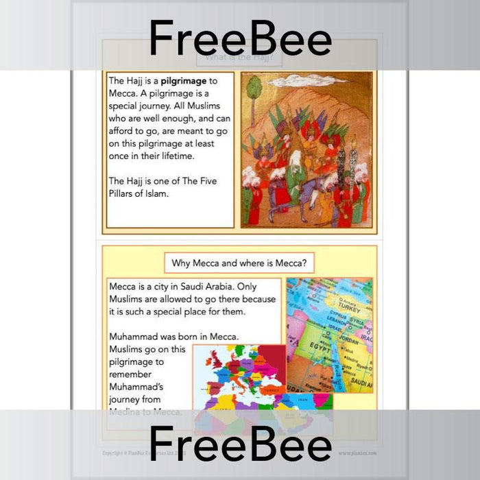 Free Downloadable The Hajj KS2 Fact Cards by PlanBee