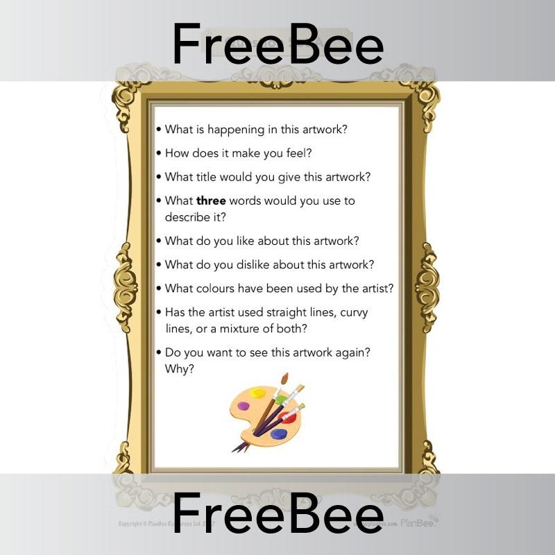 PlanBee Free Artwork of the Day Discussion Slides by PlanBee