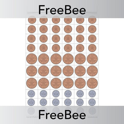 PlanBee Free Printable British Coins FreeBee by PlanBee