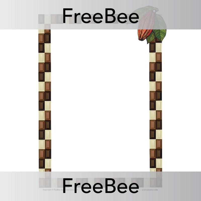 Free blank Chocolate Page Border and Writing Frame by PlanBee