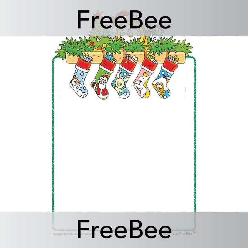Christmas Stockings Blank Christmas Writing Frames by PlanBee