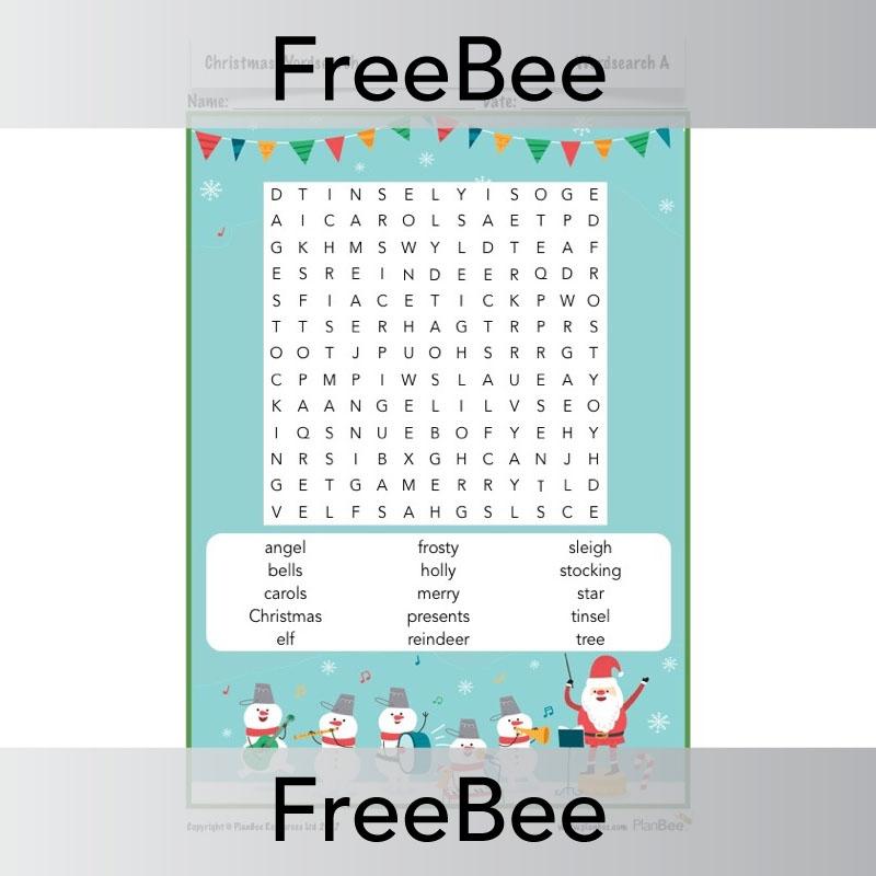 PlanBee Free Christmas word searches for children | PlanBee