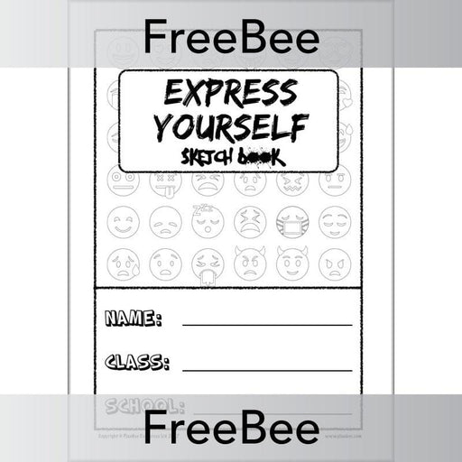 Free Express Yourself Sketch Book Cover by PlanBee