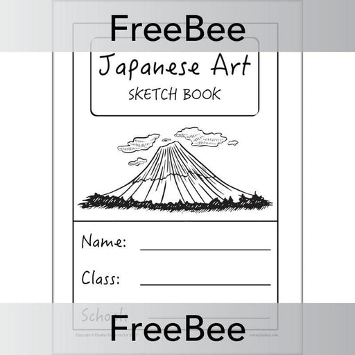 Japanese Art Sketch Book Cover Free PDF by PlanBee