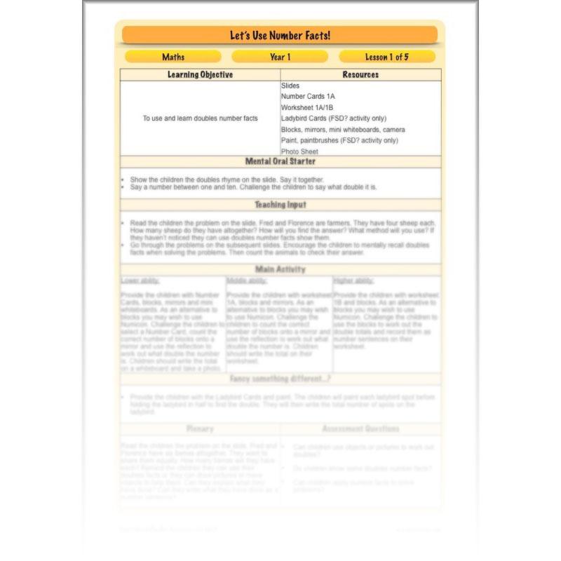 PlanBee Let's use number facts - Year 1 Maths activity pack