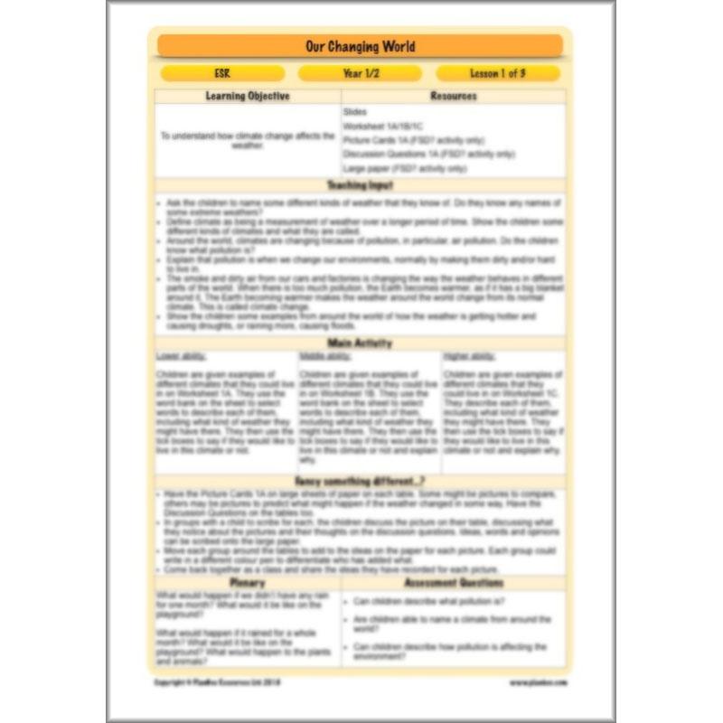 PlanBee Our Changing World KS1 ESR Lessons by PlanBee