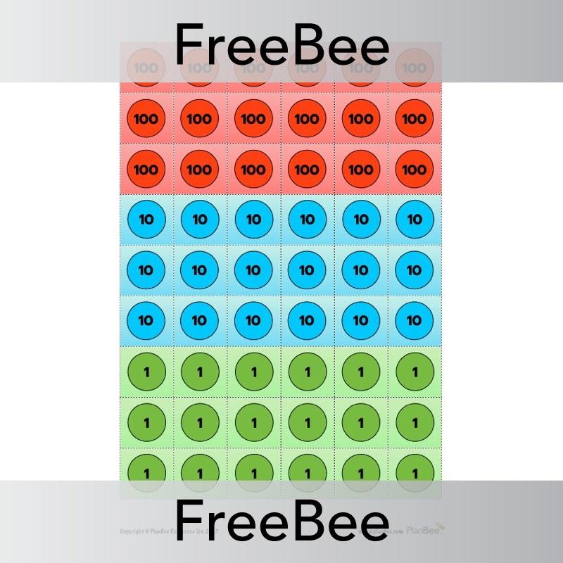 PlanBee Place Value Counters Downloadable Printable Cards by PlanBee
