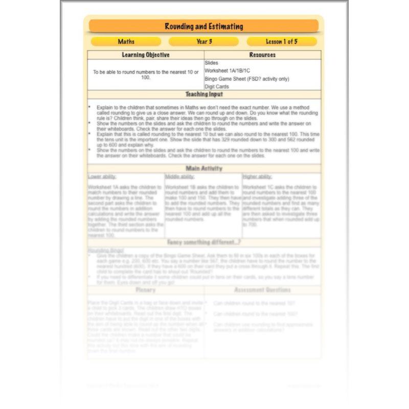 PlanBee Rounding and Estimating: Place Value & Number Maths Lessons - Year 3