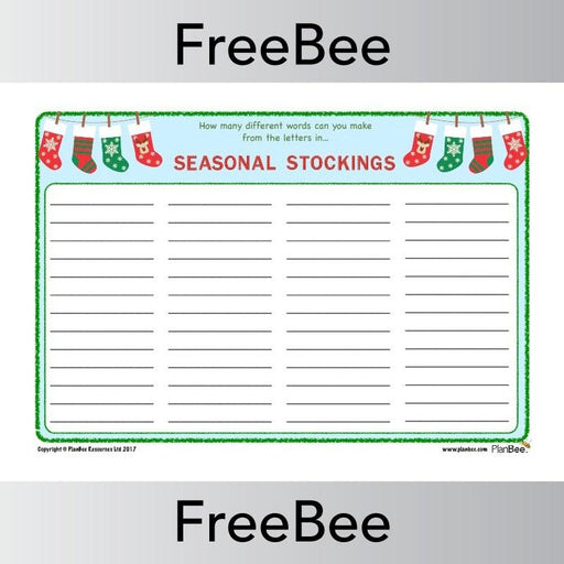 PlanBee Seasonal Stockings | Free Resources | PlanBee