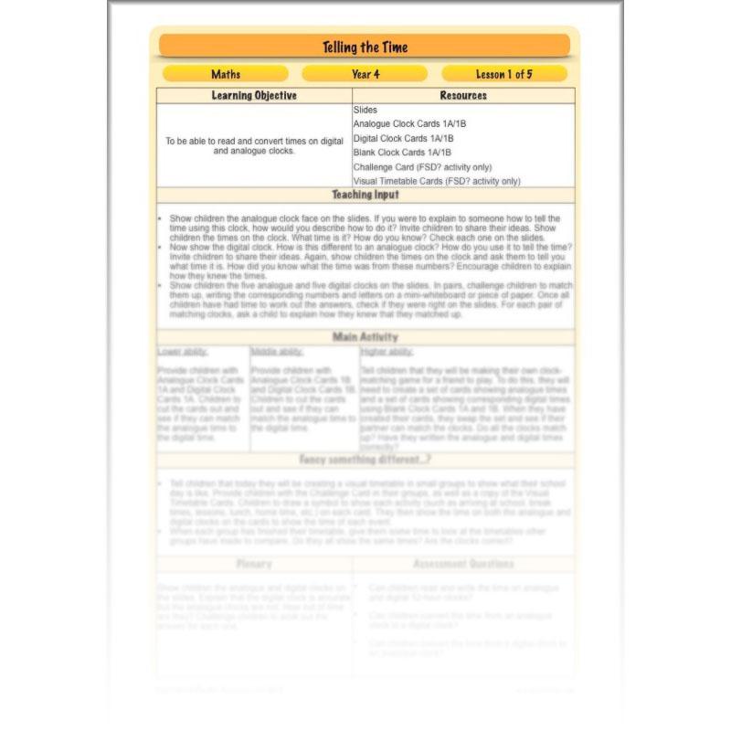 PlanBee Telling the Time KS2 | Year 4 Maths Lessons and Resources