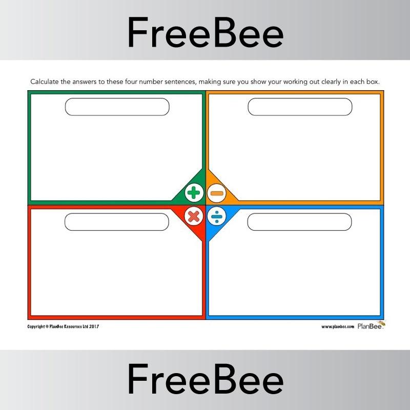 PlanBee Four Operations Grid | Free Maths Teaching Resources