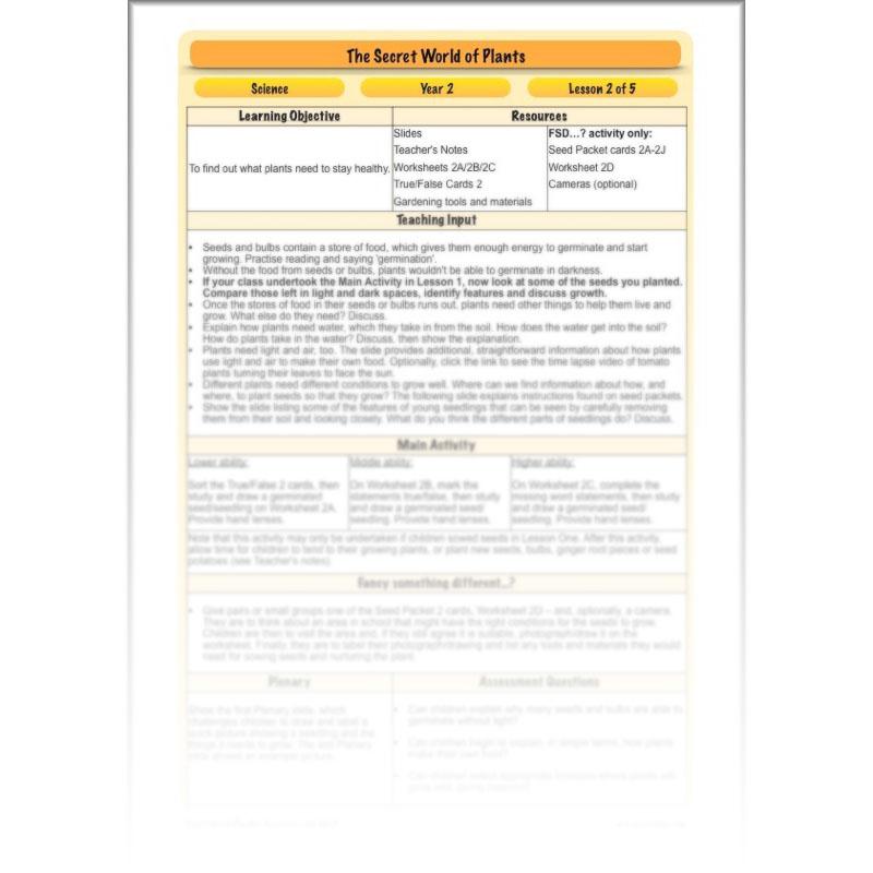 PlanBee Secret World of Plants - KS1 Science Scheme of Work: Year 2
