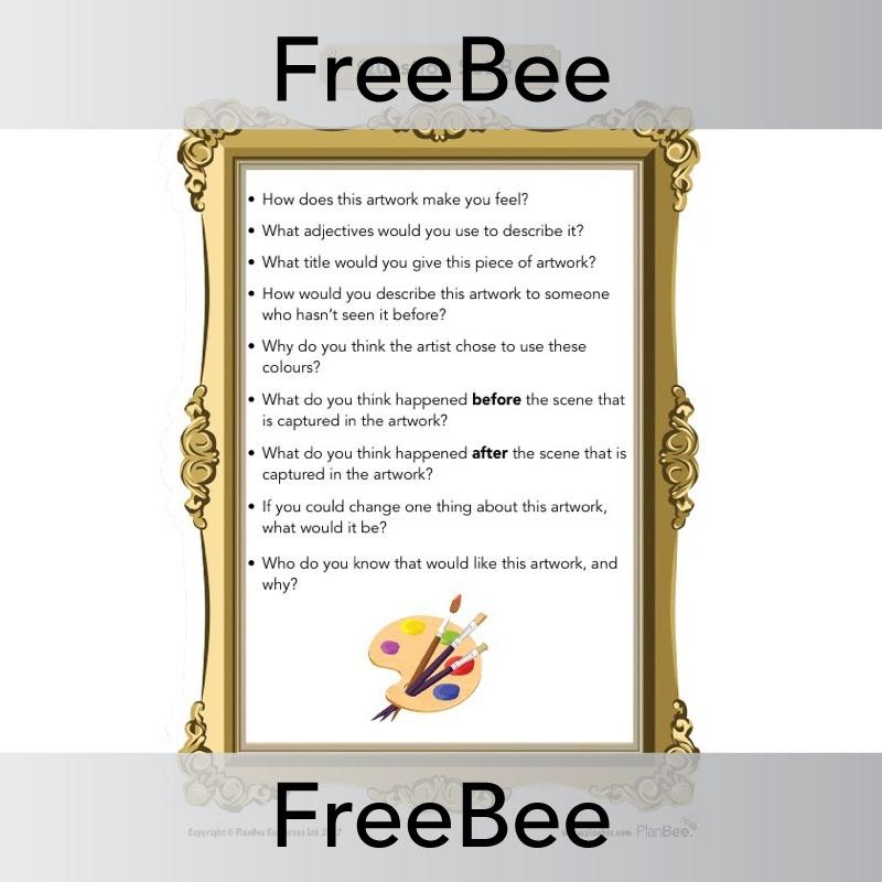 PlanBee Free Artwork of the Day Discussion Slides by PlanBee