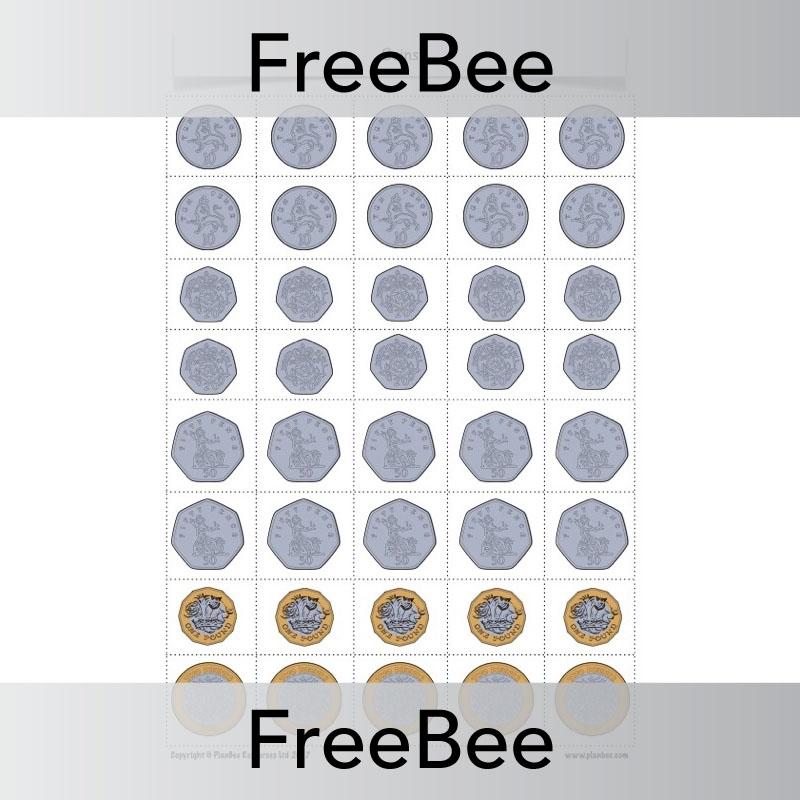PlanBee Free Printable British Coins FreeBee by PlanBee