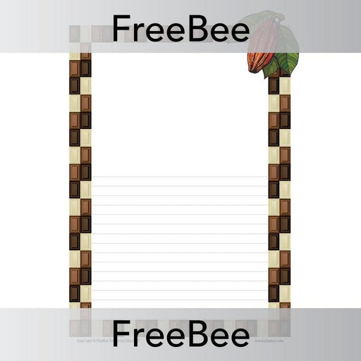 Free half lined Chocolate Page Border and Writing Frame by PlanBee