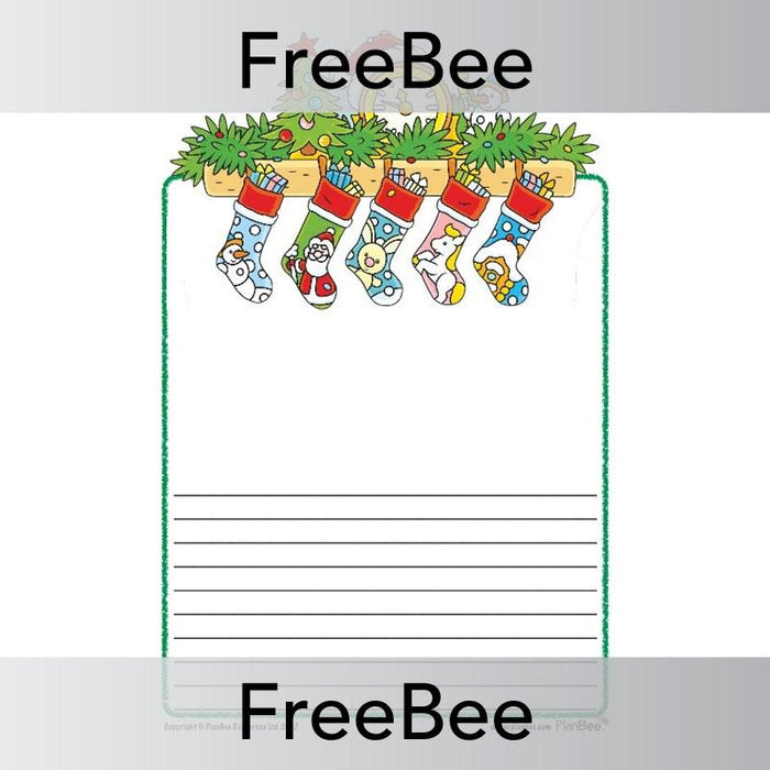 Christmas Stockings Half Lined Christmas Writing Frames by PlanBee
