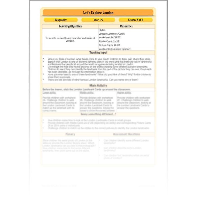 PlanBee Let's Explore London Topic KS1 Geography Lessons by PlanBee