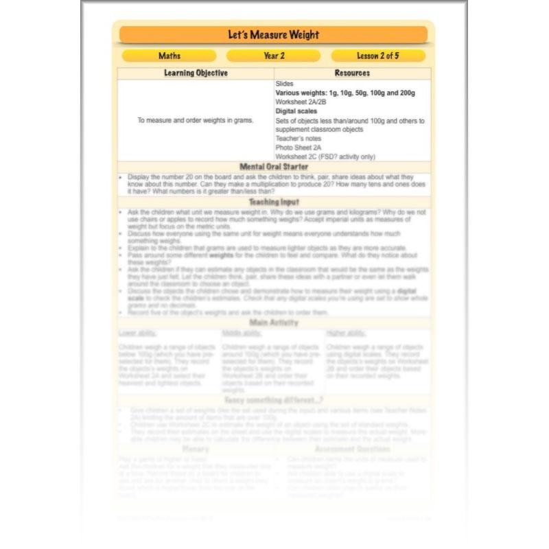 PlanBee Let's Measure Weight - KS1 - Year 2 Maths - Measurement