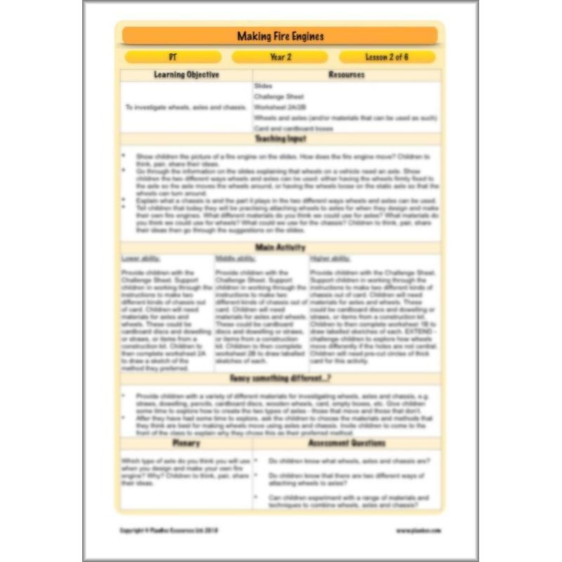 PlanBee How to Make a Fire Engine | KS1 DT lessons by PlanBee