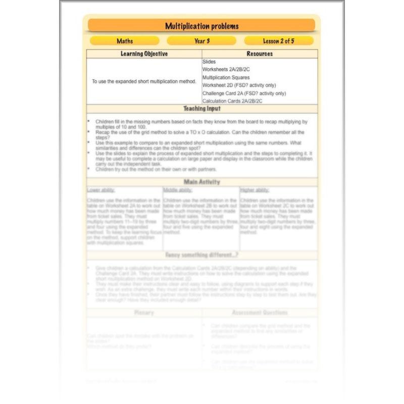 PlanBee Multiplication Problems: problem-solving and word problems – Year 3