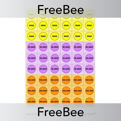 PlanBee Place Value Counters Downloadable Printable Cards by PlanBee