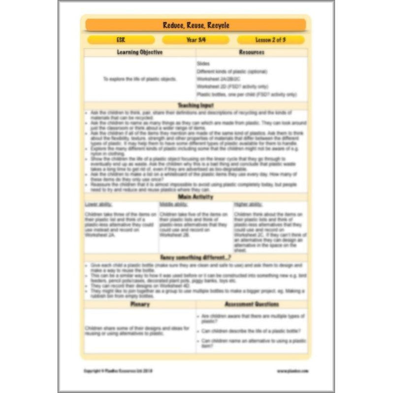 Reduce, Reuse, Recycle | Recycling KS2 ESR by PlanBee