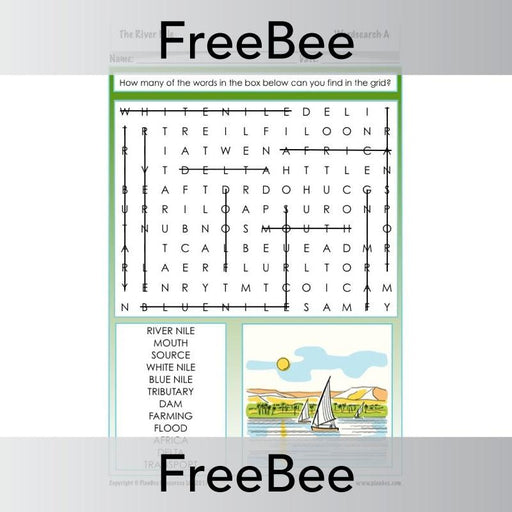 PlanBee River Nile Wordsearch | Free Resources | PlanBee