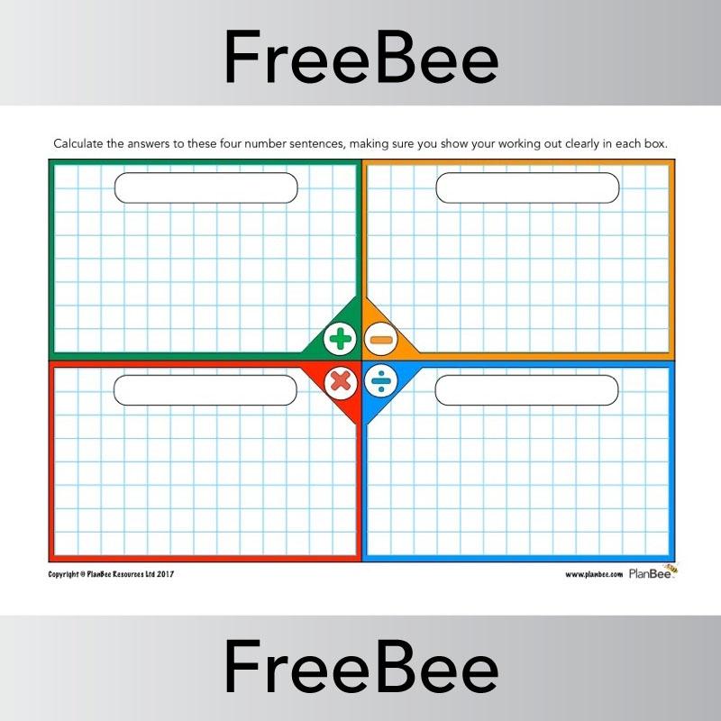PlanBee Four Operations Grid | Free Maths Teaching Resources