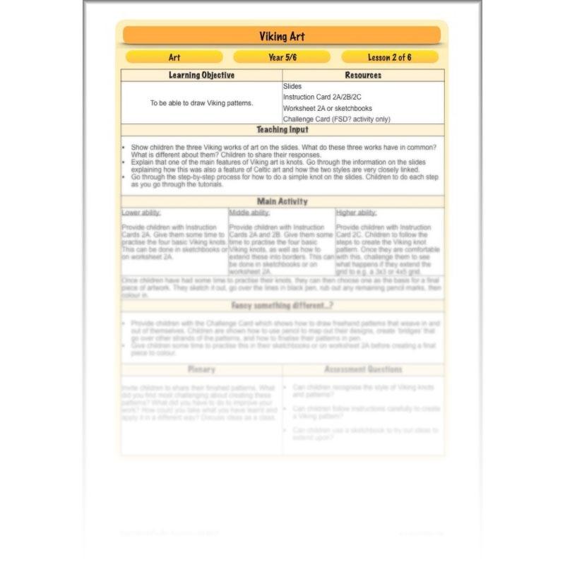 PlanBee Viking Art KS2 Lessons | Year 5 and Year 6 Art by PlanBee