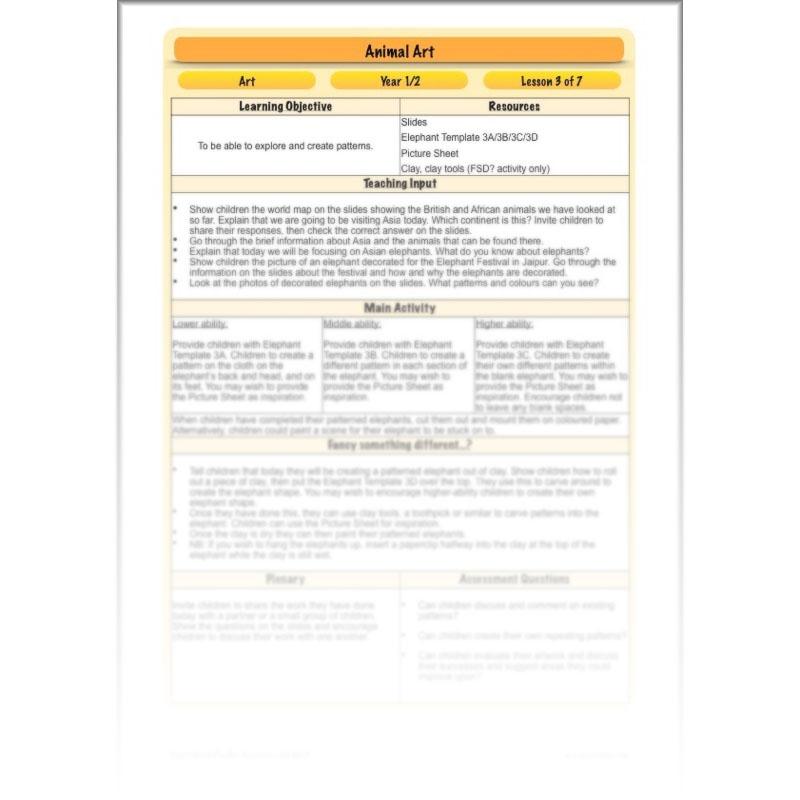 PlanBee Animal Art lessons and planning for KS1 created by PlanBee