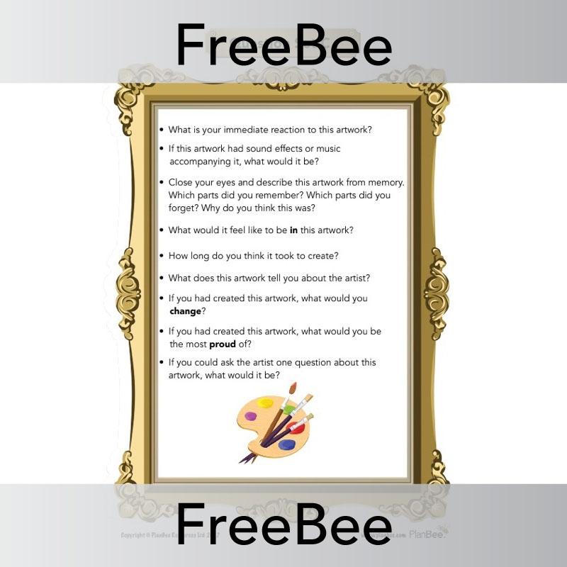 PlanBee Free Artwork of the Day Discussion Slides by PlanBee