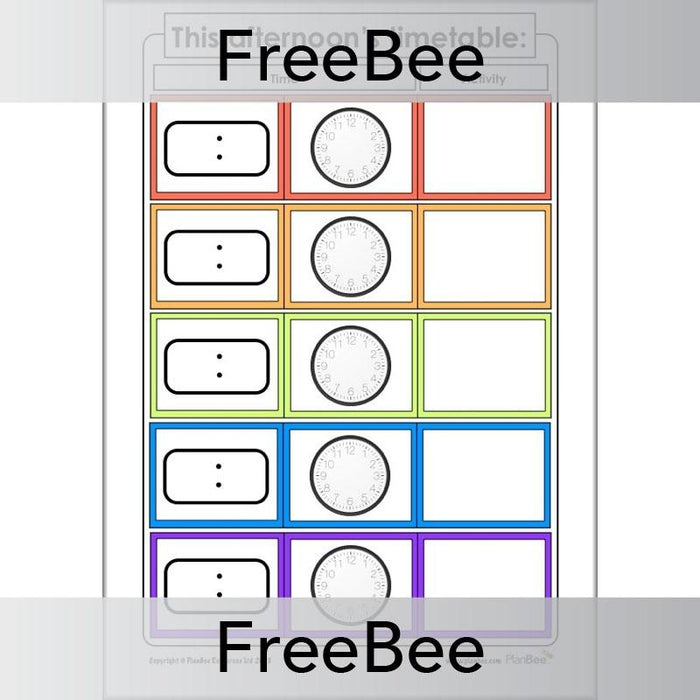 PlanBee Blank TimeTable Template | Free KS2 Classroom Resources | PlanBee