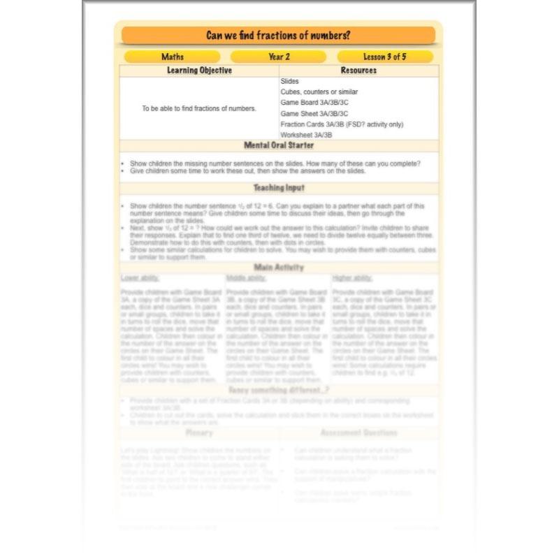 PlanBee Can we find fractions of numbers? Year 2 Fractions Planning