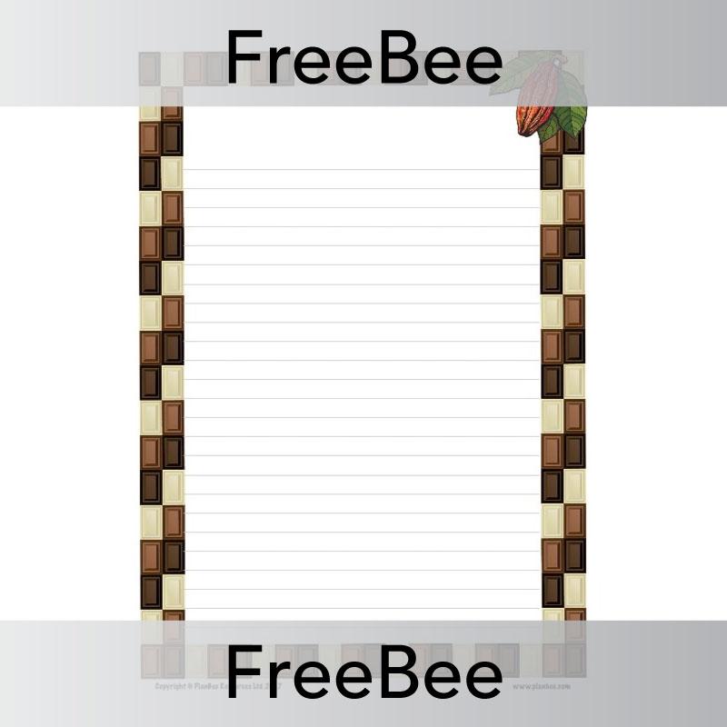 Free Lined Chocolate Page Border and Writing Frame by PlanBee