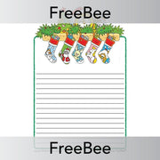 Christmas Stockings Lined Christmas Writing Frames by PlanBee