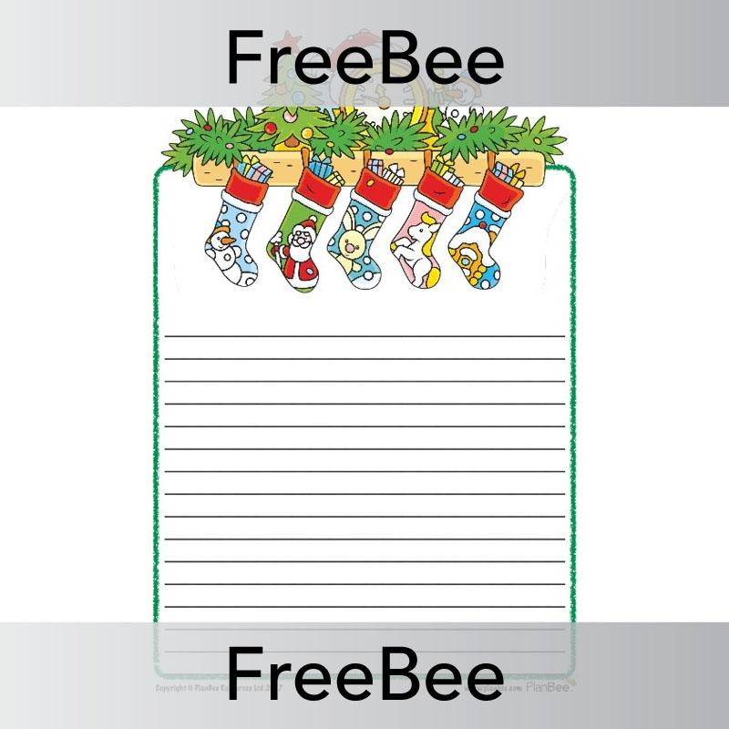 Christmas Stockings Lined Christmas Writing Frames by PlanBee