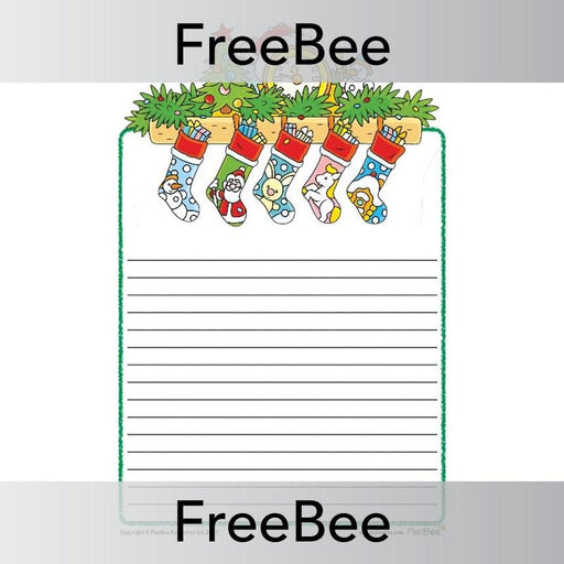 Christmas Stockings Lined Christmas Writing Frames by PlanBee