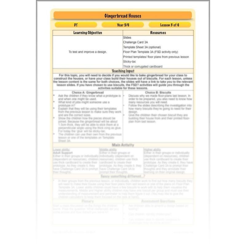 PlanBee Gingerbread Houses KS2 Christmas Cooking with Kids