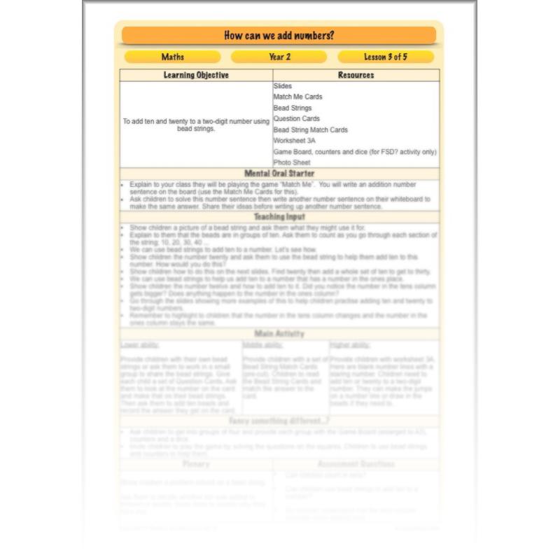 PlanBee How Can We Add Numbers? Year 2 Maths Lesson Plans